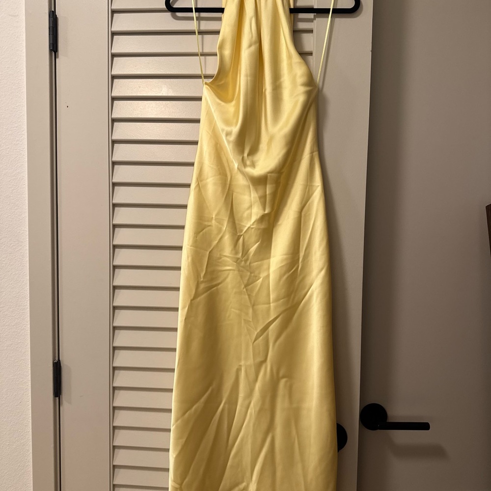 Elegant Yellow Halter Dress XS